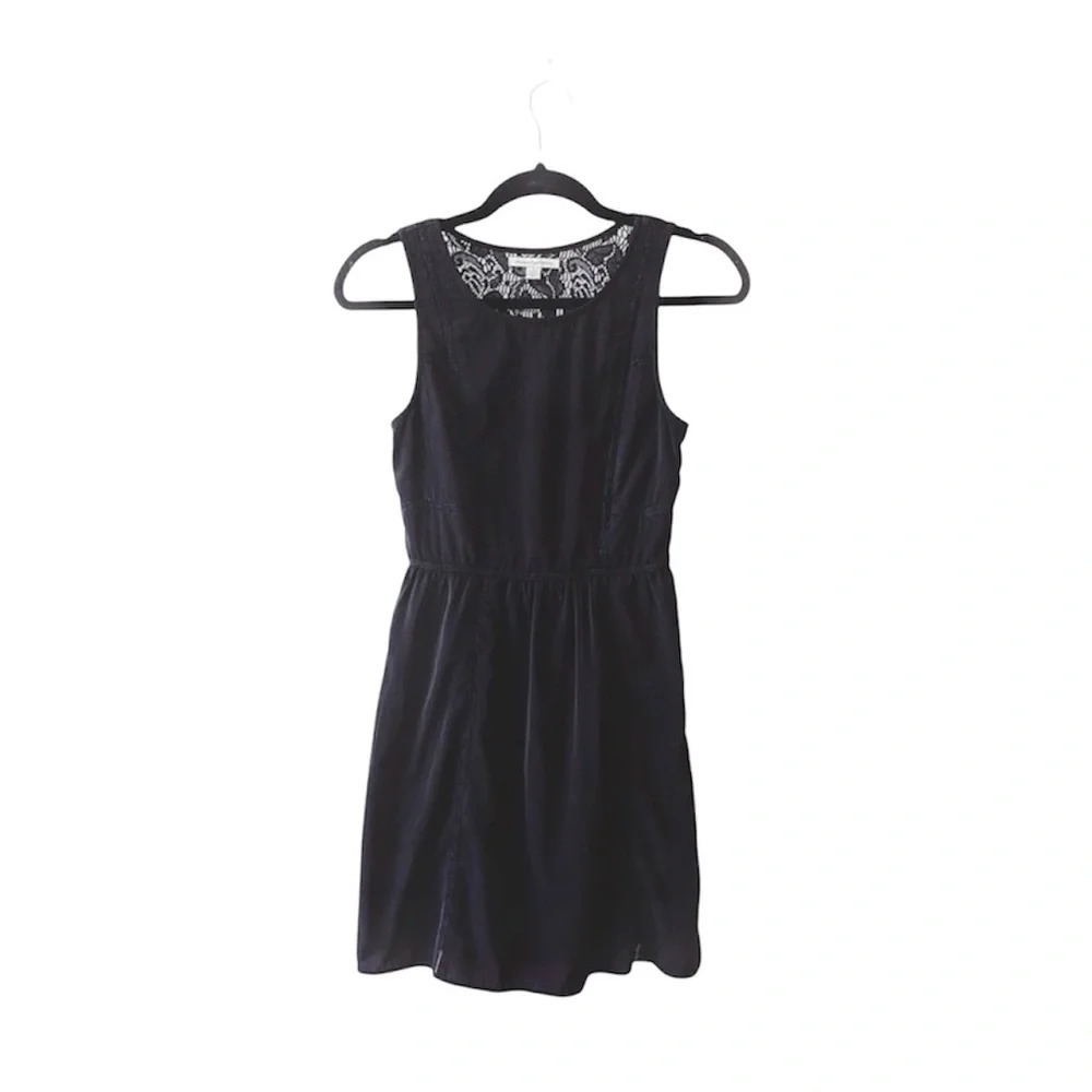American Eagle Black Lace Back Fit & Flare Sleeveless Mini Dress 2 Women’s